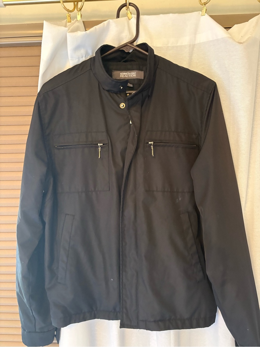 Kenneth Cole Black Lightweight Zip-Front Shirt Jacket